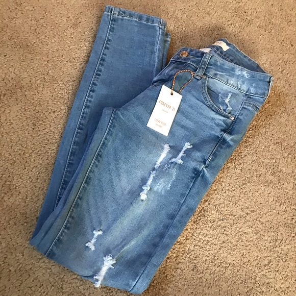 NWT Forever 21 Low Rise Skinny Light Denim Jeans - Picture 7 of 8